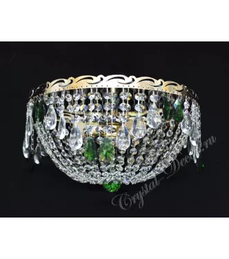 Люстра хрустальная Анжелика Журавлик зеленая Люстра хрустальная Анжелика Журавлик зеленая